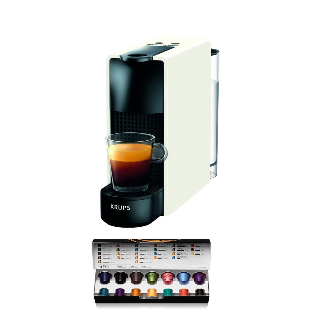 Krups Nespresso Essenza Mini Capsule Coffee Maker - White - Image 1