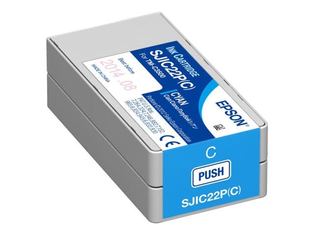 Epson SJIC22P(C) - cyan - original - ink cartridge - Image 1
