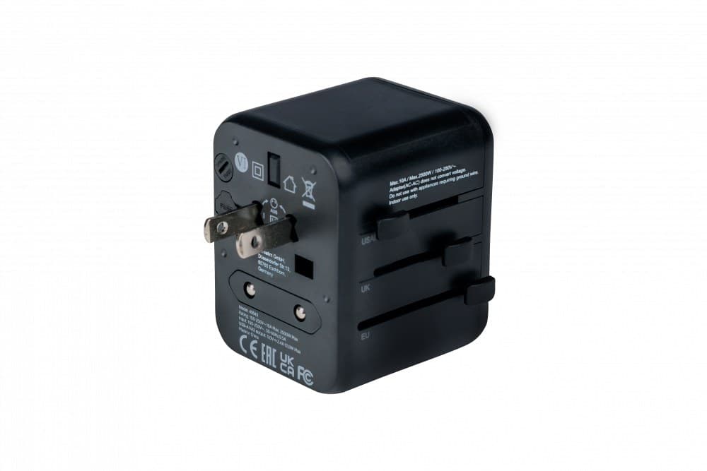 Verbatim UTA-01 Universal Travel Adapter with 2 x USB-A Ports 12W Black (49543)