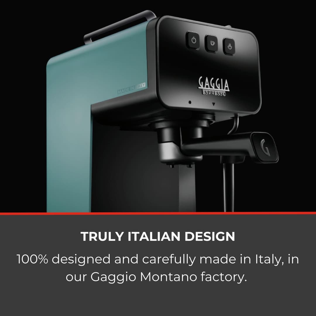 Gaggia Espresso Deluxe Manual Coffee Machine And Cappuccino Maker With Milk Frother - Riverway Green - Image 4