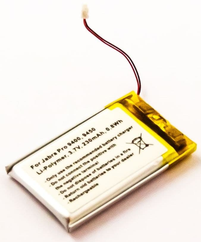 CoreParts MBXJA-BA0001 Battery for Jabra PRO 9400, 9450, 9460, 9465, 9470 Headsets - 230mAh 3.7V Li-Polymer - Image 1