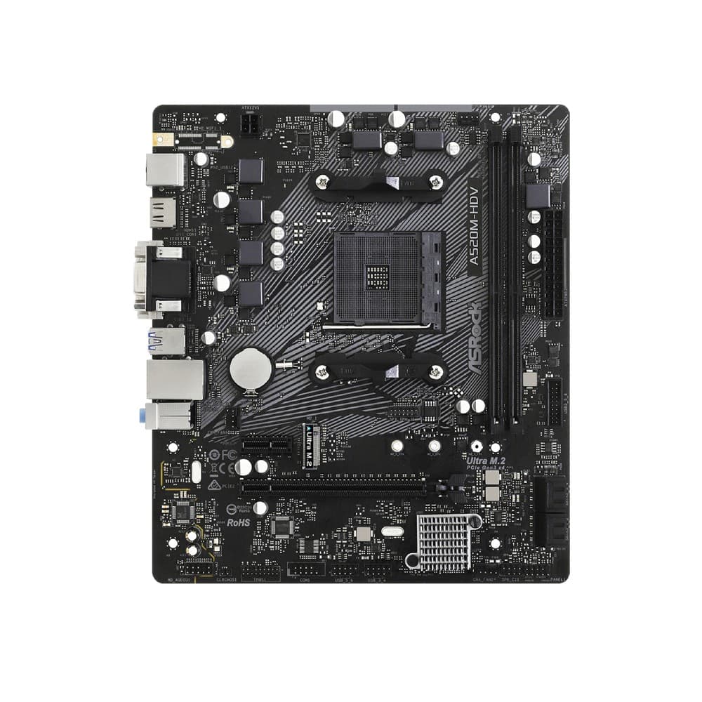 Asrock A520M-HDV Micro-ATX AMD Socket AM4 Motherboard - Image 4