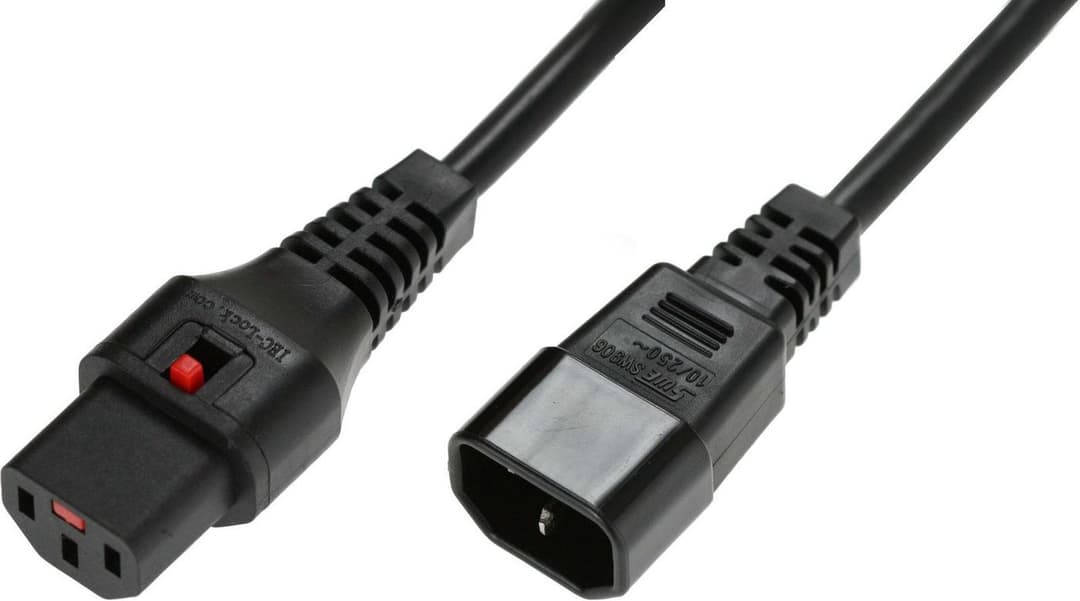 Powercord C13 IEC Lock - C14 - Image 1