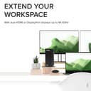 Plugable Technologies USB 3.0 and USB-C Dual 4K Display Docking Station with DisplayPort and HDMI for Windows and Mac (Dual 4K DisplayPort & HDMI, Gigabit Ethernet, Audio, 6 USB Ports) Vertical thumbnail 3
