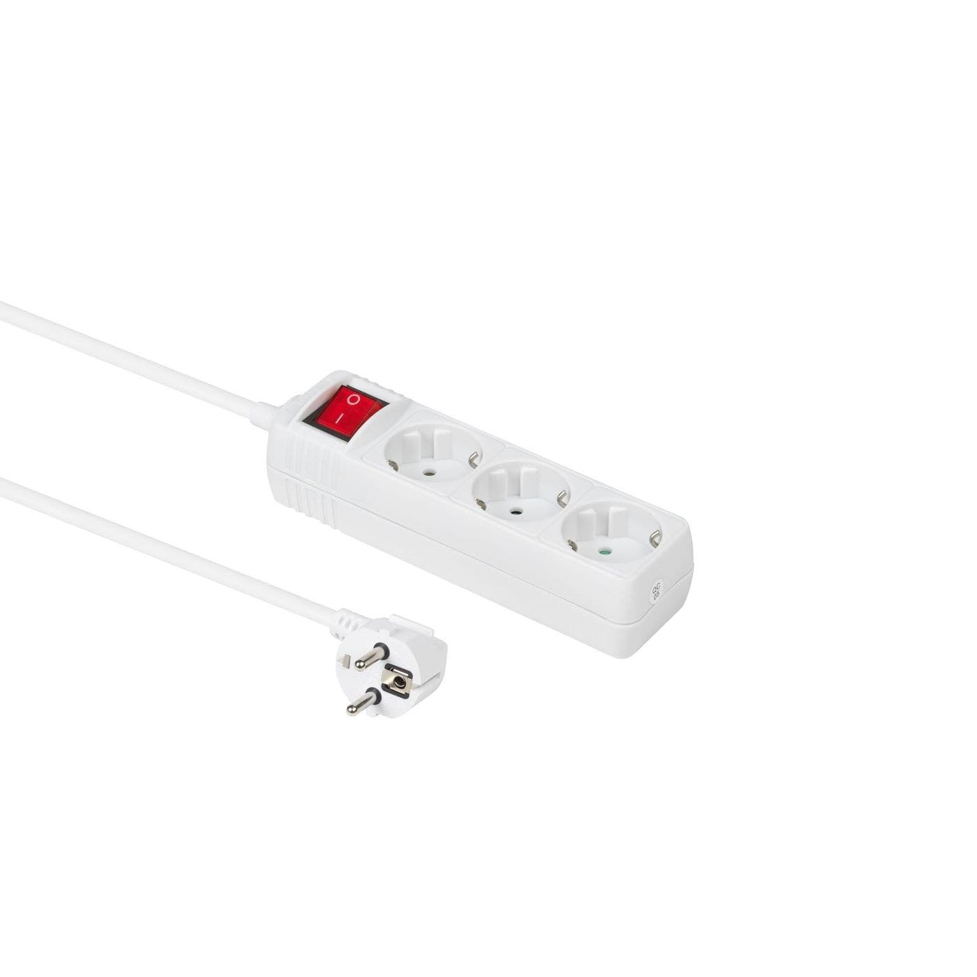 3-way Schuko Socket on/off