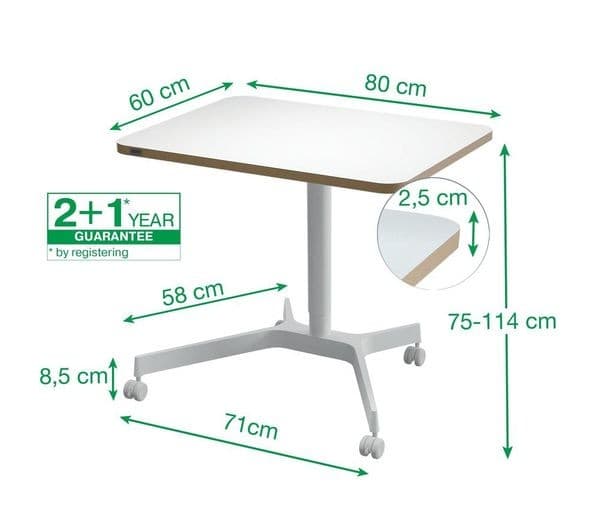 LEITZ Ergo Small Sit Standing Desk - White - Image 6
