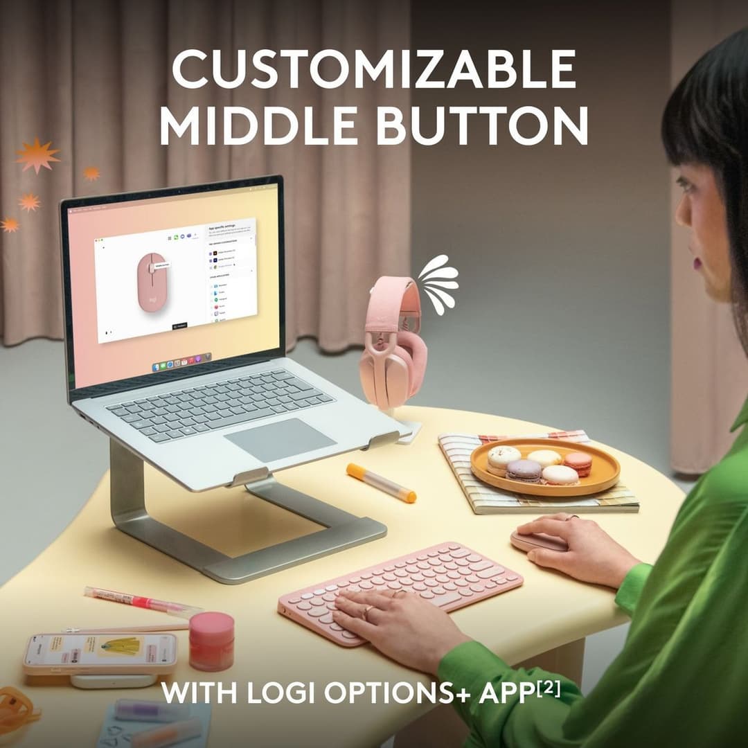 Logitech Pebble 2 M350s Wireless Mouse - Rose - Image 4