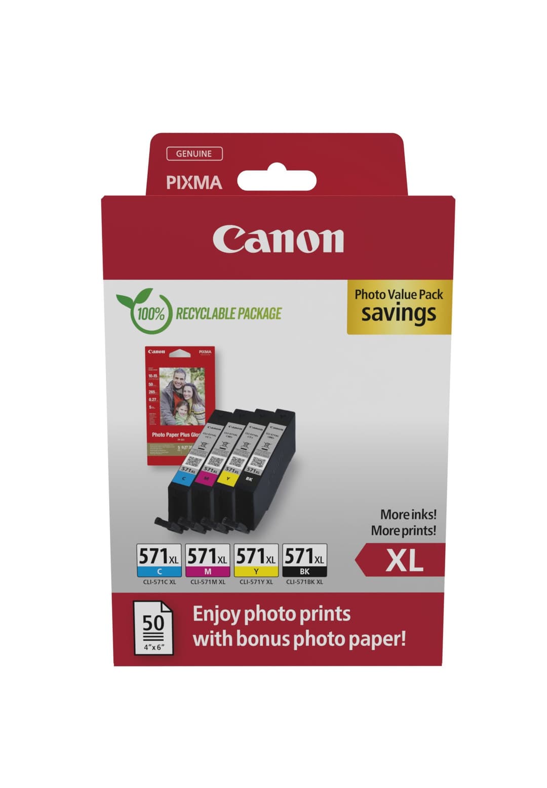 Canon 0332C006 ink cartridge 4 pc(s) Original High (XL) Yield Black, Cyan, Magenta, Yellow - Image 1