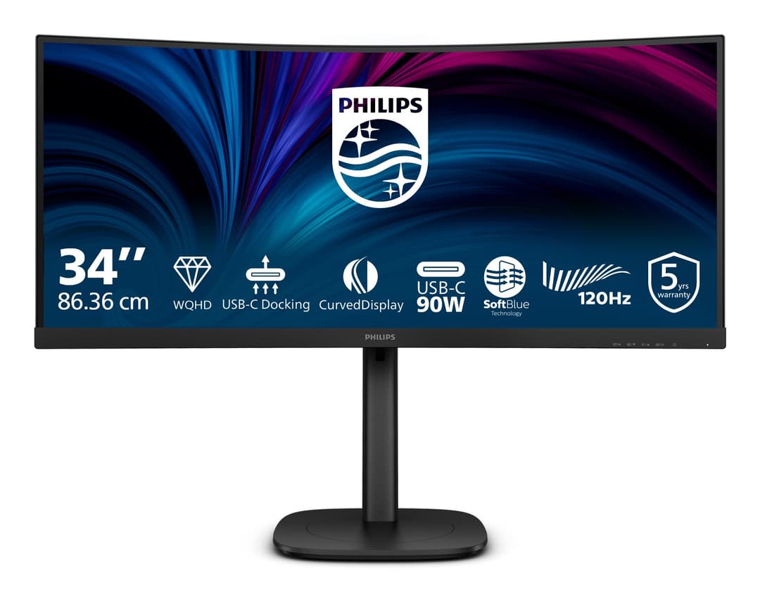 Philips 3000 series 34B2U3600C/00 computer monitor 86.4 cm (34") 3440 x 1440 pixels Wide Quad HD LCD Black - Image 1