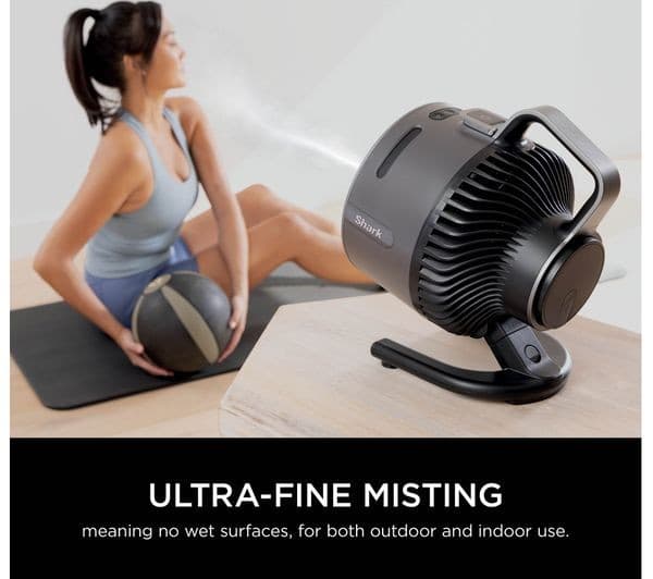 SHARK FlexBreeze HydroGo FA050UK Portable 6.8" Misting Turbo Fan - Charcoal - Image 5