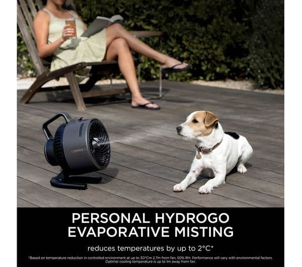 SHARK FlexBreeze HydroGo FA050UK Portable 6.8" Misting Turbo Fan - Charcoal - Image 6