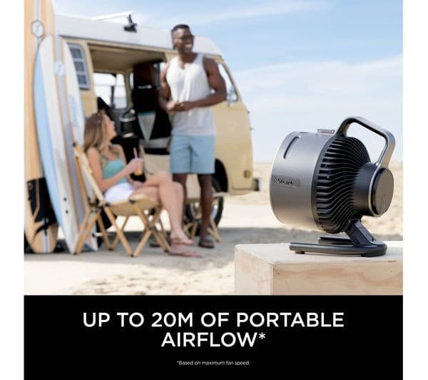 SHARK FlexBreeze HydroGo FA050UK Portable 6.8" Misting Turbo Fan - Charcoal - Image 7