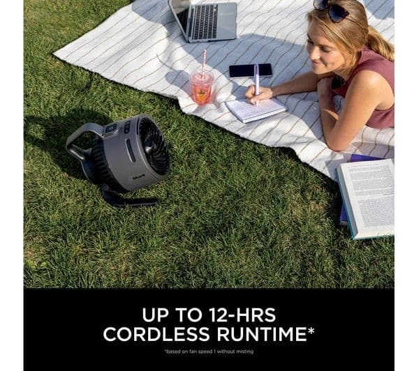 SHARK FlexBreeze HydroGo FA050UK Portable 6.8" Misting Turbo Fan - Charcoal - Image 9