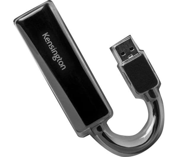 Kensington UA0000E USB Type-A to Ethernet Adapter Black
