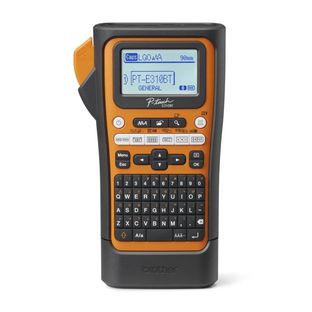 Brother PT-E310BTVP Pro Handheld Electrician Labelling Machine, Bluetooth & USB-C, Prints up to 18mm, Includes Carry Case & TZe-S641 18mm Tape - Image 1