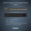 NETGEAR SOHO GS324 - switch - 24 ports - unmanaged - rack-mountable thumbnail 2
