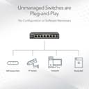 NETGEAR SOHO GS324 - switch - 24 ports - unmanaged - rack-mountable thumbnail 3