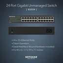 NETGEAR SOHO GS324 - switch - 24 ports - unmanaged - rack-mountable thumbnail 8