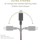 Native Union Belt Cable Lightning to USB-A 1.2m Braided Charge & Sync Cable with Leather Strap, Zebra thumbnail 3