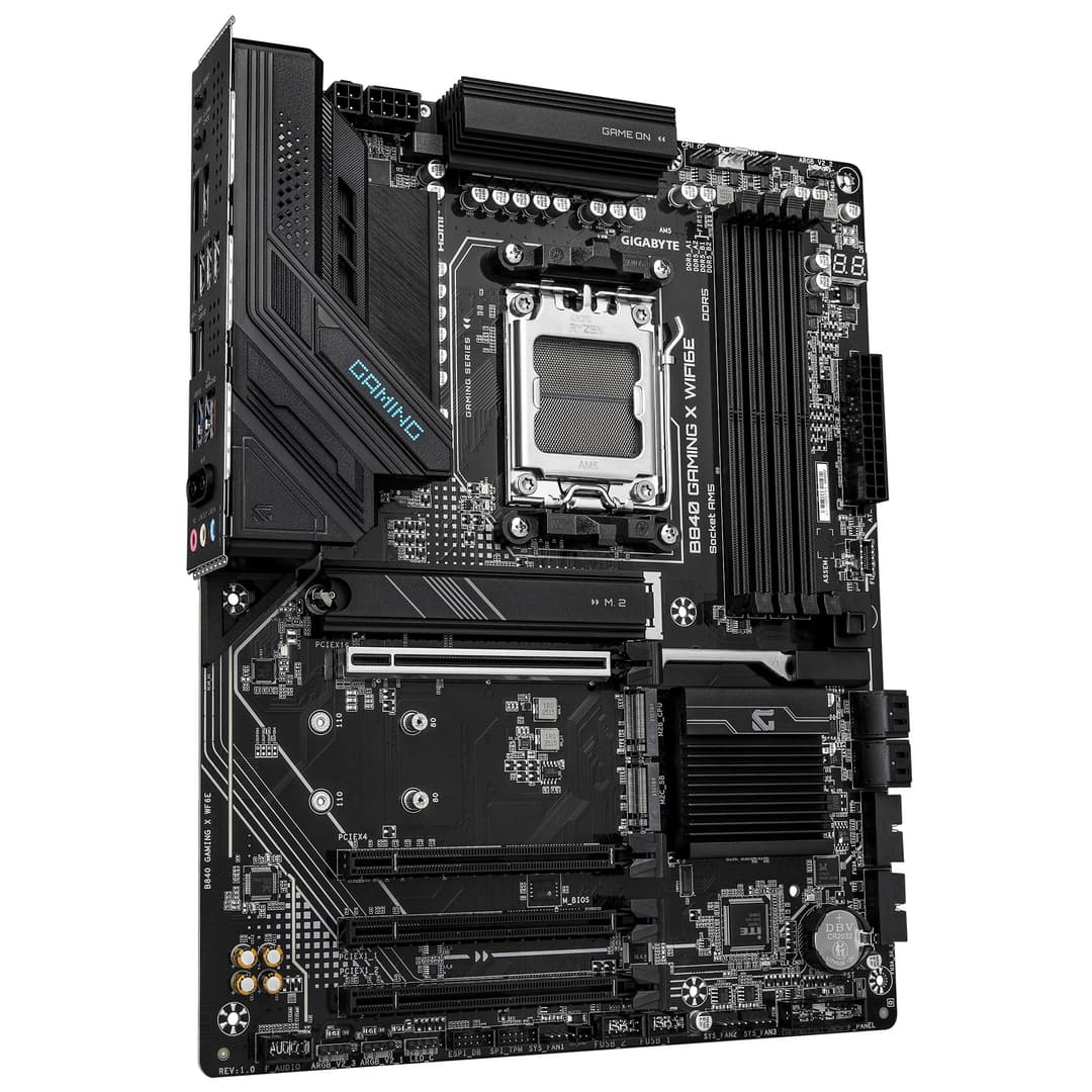 GIGABYTE B840 GAMING X WIFI6E Motherboard - AMD Ryzen 9000 CPUs, 12+2+2 Phases VRM, up to 7600MHz DDR5(O.C), 2xPCIe 4.0 + 1xPCIe 3.0 M.2, Wi-Fi 6E, 2.5GbE LAN, USB 3.2 Gen 2 - Image 3