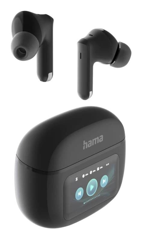 Hama Spirit Touch Bluetooth Headphones, TWS, ANC, with Display, In-Ear, black - Image 1