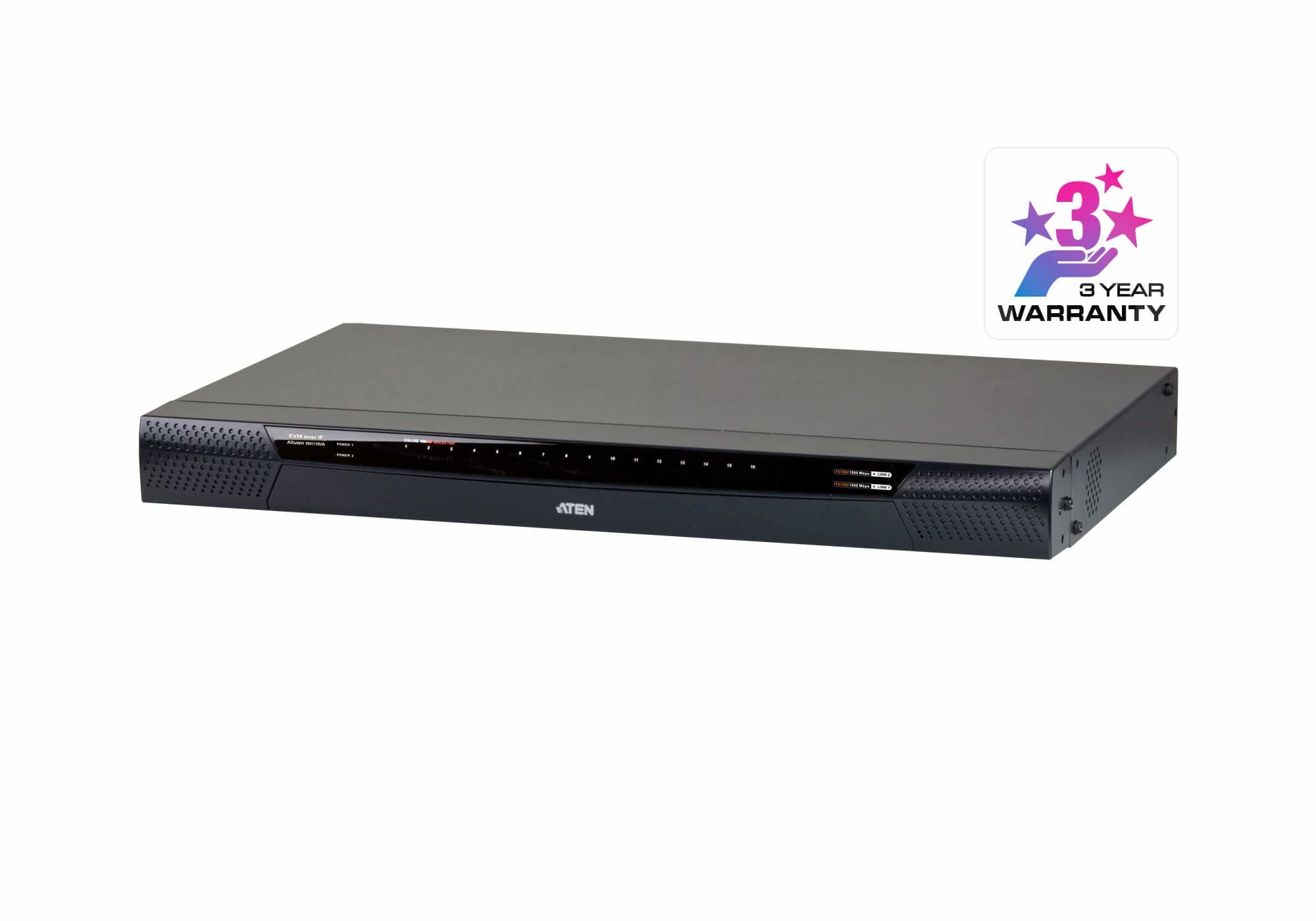ATEN 16-Port 2-Bus CAT5e/6 KVM Over IP Switch, LUC (Laptop USB Console), with Audio & Virtual Media Support