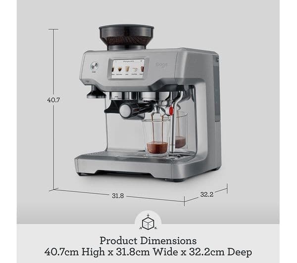 SAGE the Barista Touch SES880 Bean to Cup Coffee Machine - Stainless Steel & Chrome - Image 10