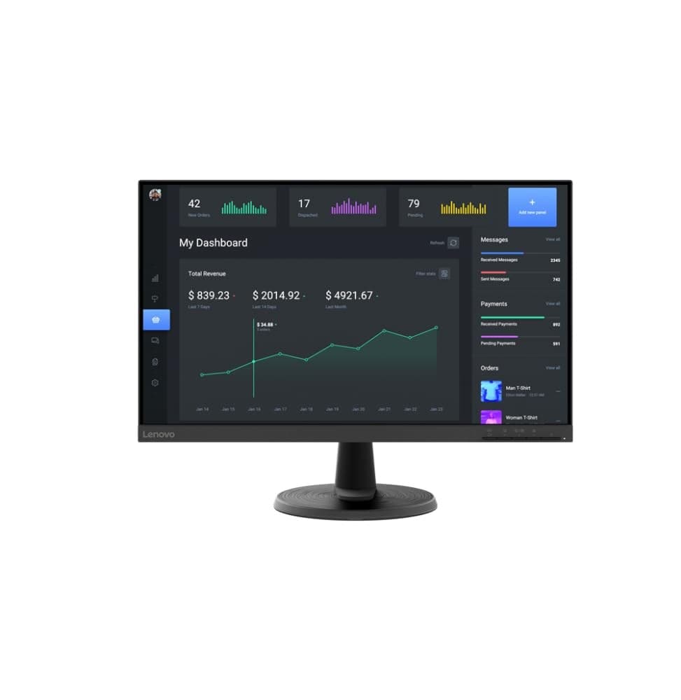 Lenovo C24-40 23.8-Inch Full HD VA 75Hz 4ms AMD FreeSync Monitor - Black - Image 3