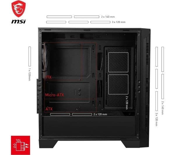 MSI MAG Forge 320R Airflow ATX Mid-Tower PC Case - Black - Image 4