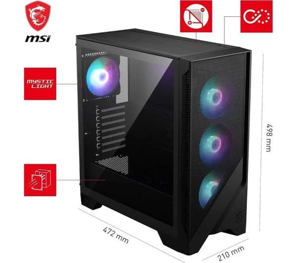 MSI MAG Forge 320R Airflow ATX Mid-Tower PC Case - Black - Image 6