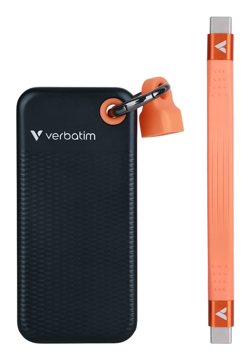 Verbatim Pocket SSD USB 3.2 Gen 2 256GB Black/Orange - Image 1