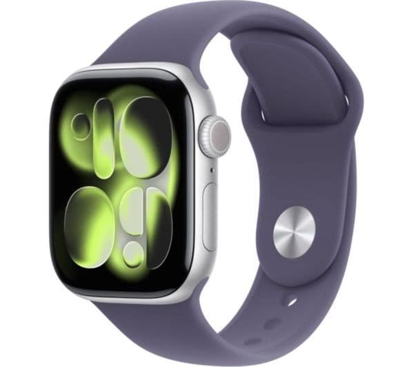 Apple Watch Series 11 Smartwatch 42mm Silver Aluminium Purple Fog Sport Band S/M - Image 1