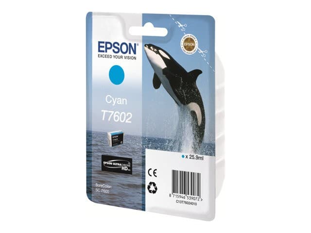 Epson T7602 Original UltraChrome HD Ink Cartridge 26 ml - Cyan - Image 1