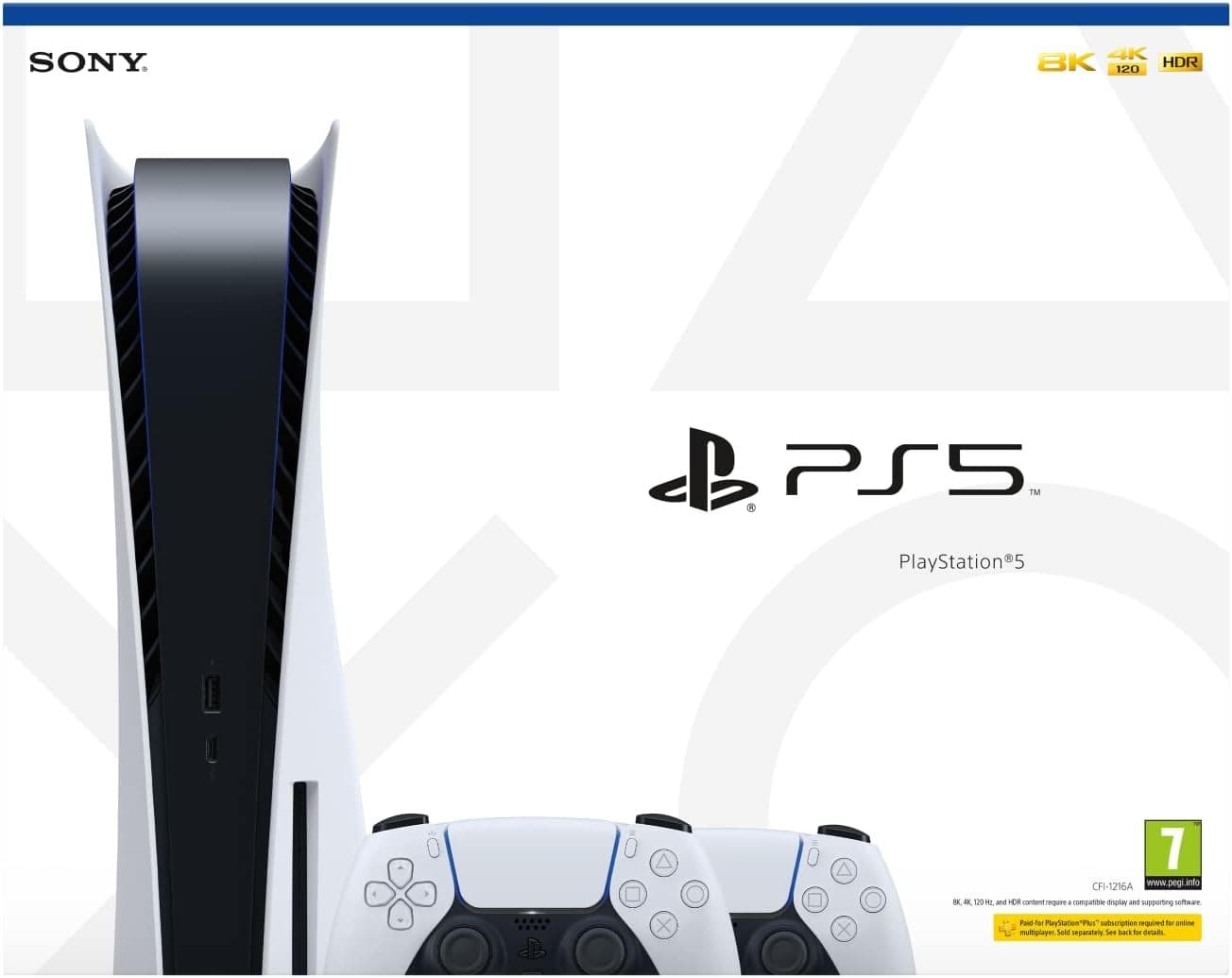 Sony PlayStation 5 Disc Edition 825GB - Extra DualSense Controller Bundle