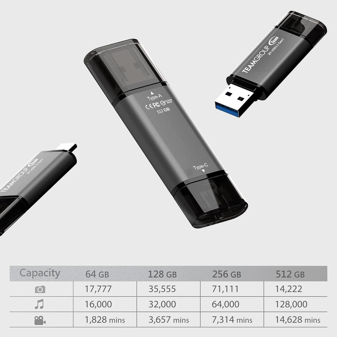Team Group X1 USB 3.2 Gen1 Type-A/Type-C Dual Interface Flash Drive 256GB - Image 4
