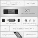 Team Group X1 USB 3.2 Gen1 Type-A/Type-C Dual Interface Flash Drive 256GB thumbnail 6
