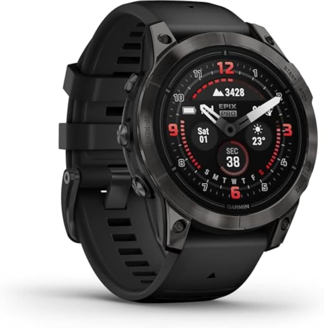 Garmin epix Pro (Gen 2) Sapphire Edition 47mm GPS Smartwatch Carbon Grey DLC Titanium with Black Band - Image 1