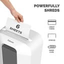 Fellowes LX Series Paper Shredder LX25 6 Sheet Cross Cut Shredder with 11.5 Litre Bin High Security P4 White thumbnail 3