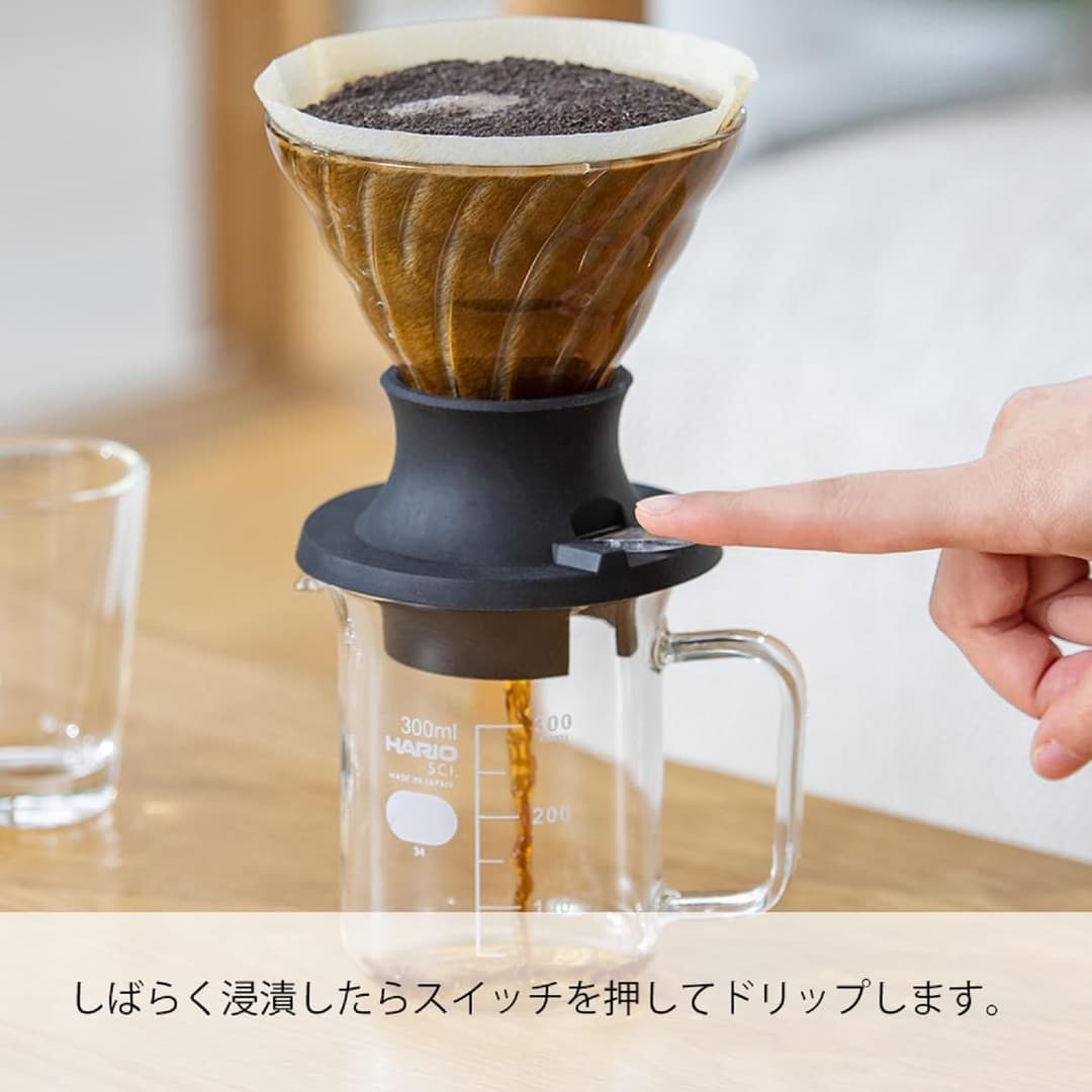 HARIO Start-Stop Dripper Set SSD-5012-B Hand Filter Coffee Maker - Black - Image 3