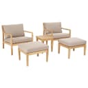 Pacific Malta 2 Seater Wooden Garden Bistro Set with Stools thumbnail 3