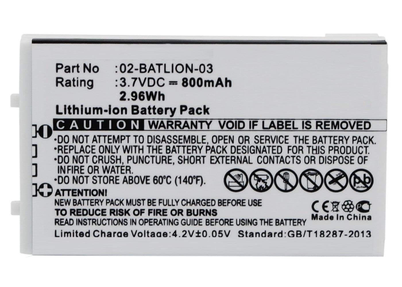 Battery for Opticon Scanner - 3.7V, White - OPL-7724, OPL-7734, OPL-9700, OPL-9712, OPL-9713, OPL-9723