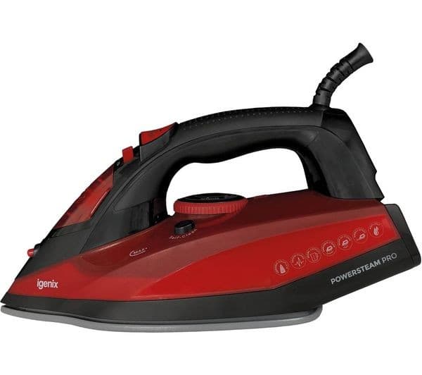 IGENIX PowerSteam Pro IG3126 Steam Iron - Red & Black - Image 8
