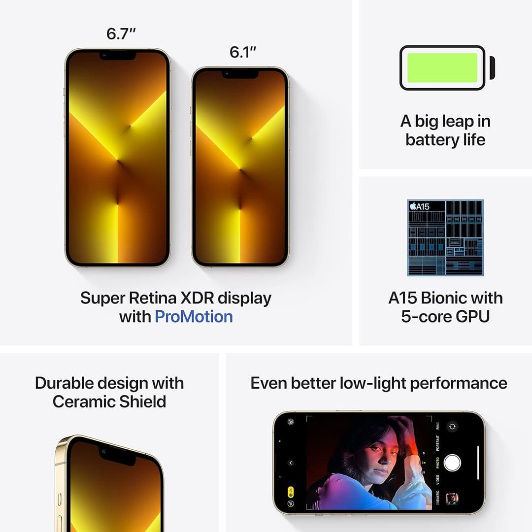 Apple iPhone 13 Pro 5G 128GB Smartphone - Gold - Image 7