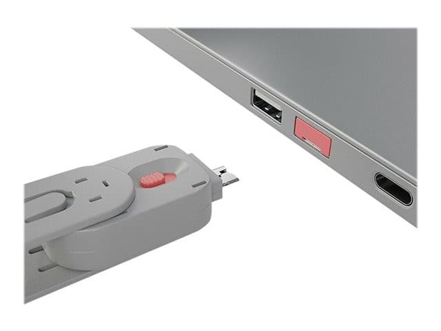 Lindy 40450 USB-A Port Blocker Kit, Pink (4x Locks + 1x Key) - Image 4