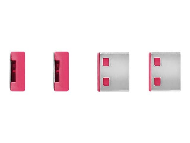 Lindy 40450 USB-A Port Blocker Kit, Pink (4x Locks + 1x Key) - Image 5