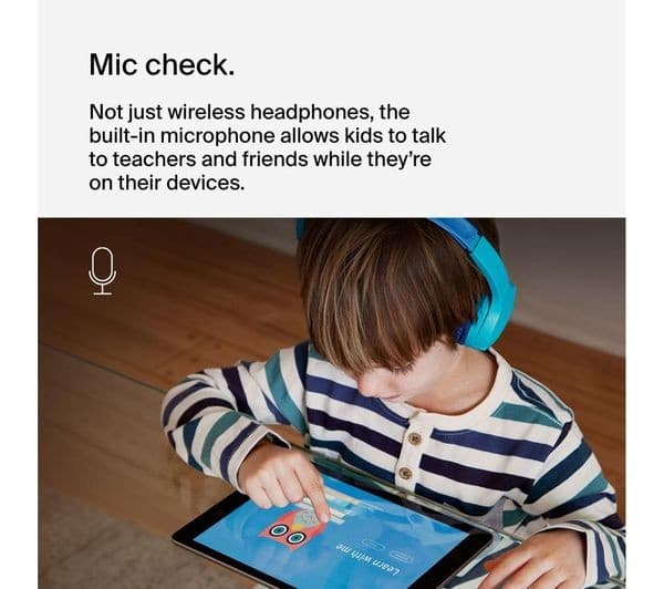 Belkin SoundForm Mini Wireless On-Ear Kids Headphones - Blue - Image 3