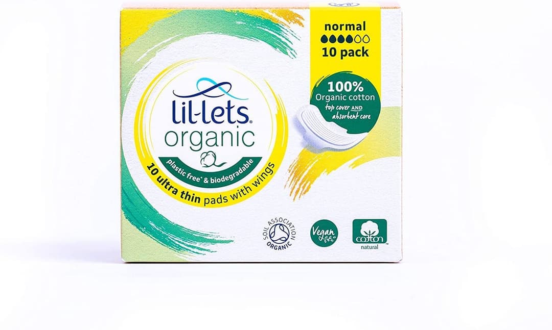 Lil-Lets Organic Cotton Normal Pads, Light to Medium Flow, 24 Pack of 10 Pads - Image 3