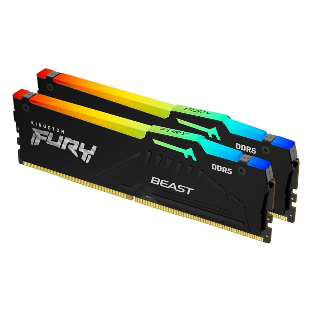 Kingston FURY Beast RGB Black KF560C36BBE2AK2-32 32GB (2 x 16GB) 6000 MHz CL36 DDR5 Desktop Memory Kit (AMD EXPO / Intel XMP) - Image 1