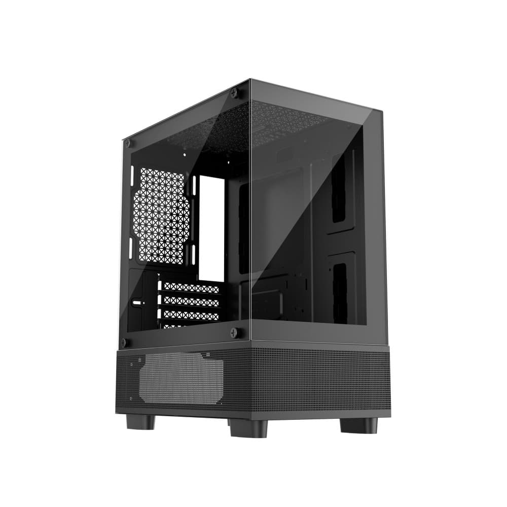 1st Player MIKU Mi2-A Tempered Glass Mid Tower Gaming Case - Black - Image 1