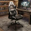 Deltaco DC210 Faux Leather Gaming Chair - Black and White thumbnail 1